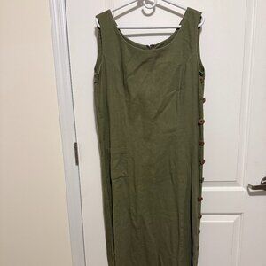 Women’s Maxi Button Up Linen Dress- 18